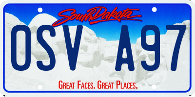 SD license plate 0SVA97