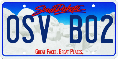 SD license plate 0SVB02