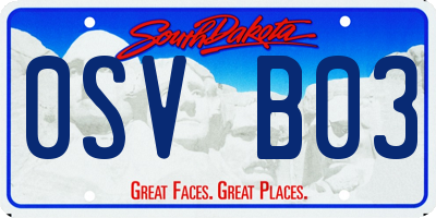 SD license plate 0SVB03