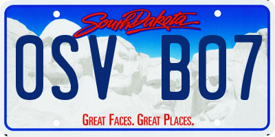 SD license plate 0SVB07