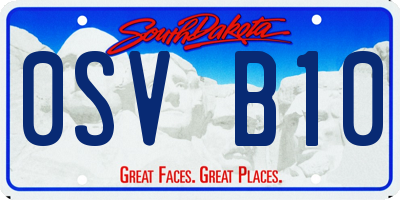 SD license plate 0SVB10