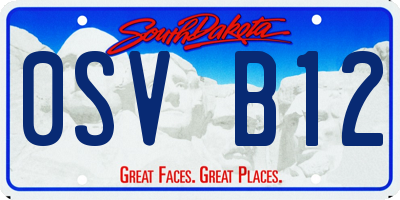 SD license plate 0SVB12