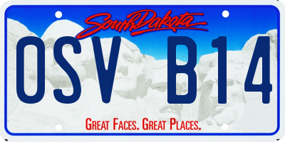 SD license plate 0SVB14