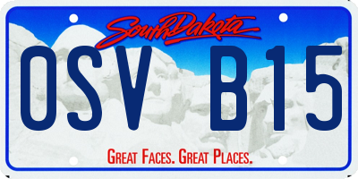 SD license plate 0SVB15