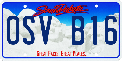 SD license plate 0SVB16