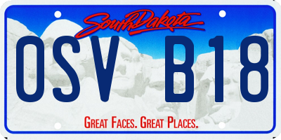 SD license plate 0SVB18