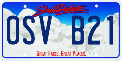 SD license plate 0SVB21