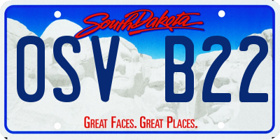 SD license plate 0SVB22