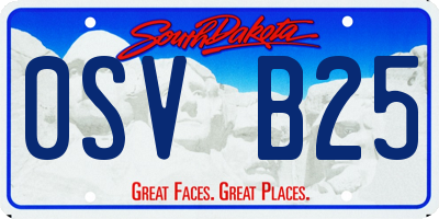 SD license plate 0SVB25