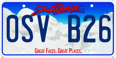 SD license plate 0SVB26