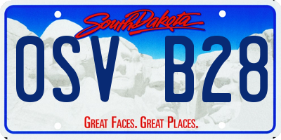 SD license plate 0SVB28