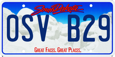 SD license plate 0SVB29