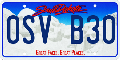 SD license plate 0SVB30