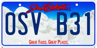 SD license plate 0SVB31