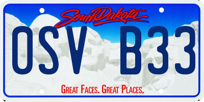 SD license plate 0SVB33
