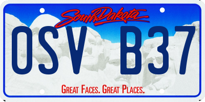 SD license plate 0SVB37