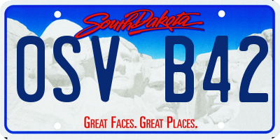 SD license plate 0SVB42