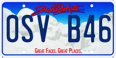 SD license plate 0SVB46