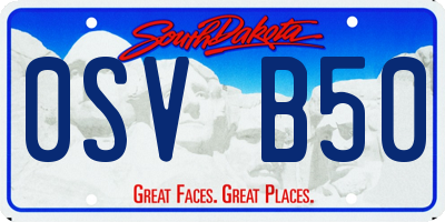 SD license plate 0SVB50