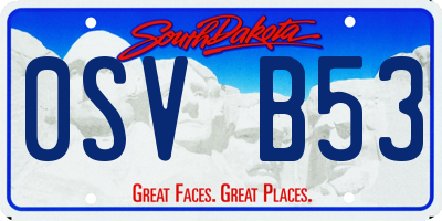 SD license plate 0SVB53