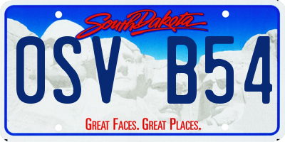 SD license plate 0SVB54
