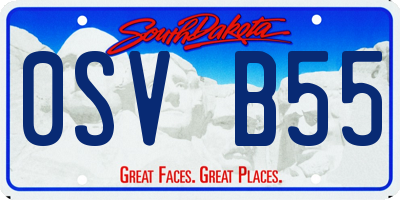 SD license plate 0SVB55