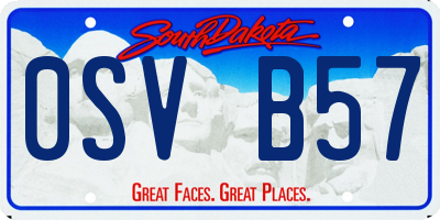 SD license plate 0SVB57