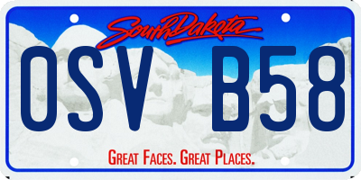 SD license plate 0SVB58