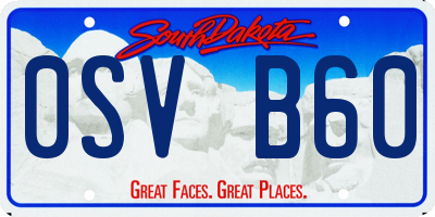 SD license plate 0SVB60