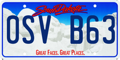 SD license plate 0SVB63
