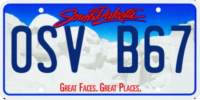 SD license plate 0SVB67