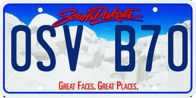 SD license plate 0SVB70