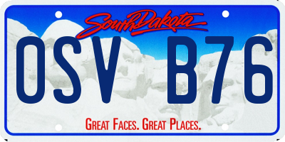 SD license plate 0SVB76
