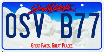 SD license plate 0SVB77