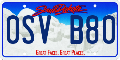 SD license plate 0SVB80