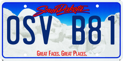 SD license plate 0SVB81