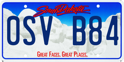 SD license plate 0SVB84