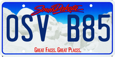 SD license plate 0SVB85
