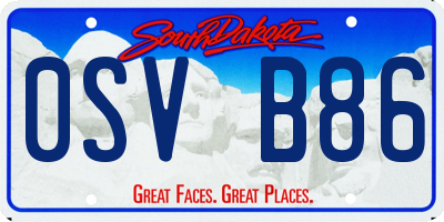 SD license plate 0SVB86