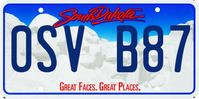 SD license plate 0SVB87
