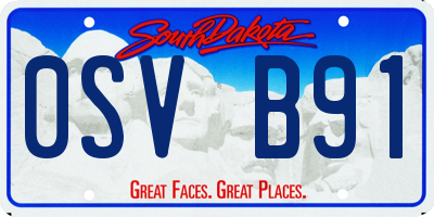 SD license plate 0SVB91