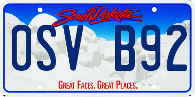 SD license plate 0SVB92