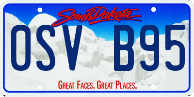 SD license plate 0SVB95