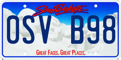 SD license plate 0SVB98