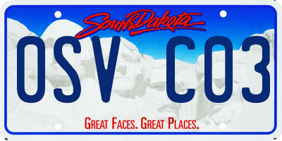 SD license plate 0SVC03