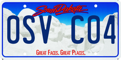 SD license plate 0SVC04