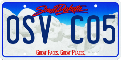 SD license plate 0SVC05