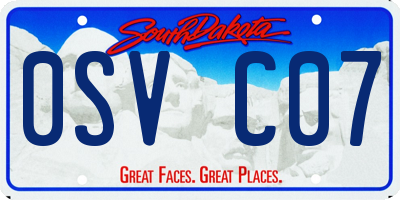 SD license plate 0SVC07