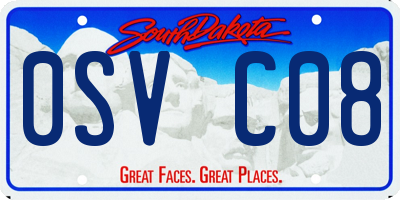 SD license plate 0SVC08