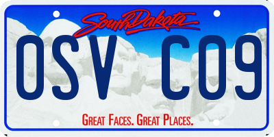 SD license plate 0SVC09